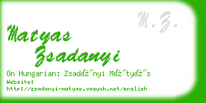 matyas zsadanyi business card